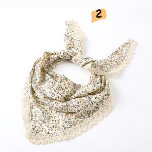 1pc Stylish Flower Print Hair Scarf Triangle Bandana Headwear
